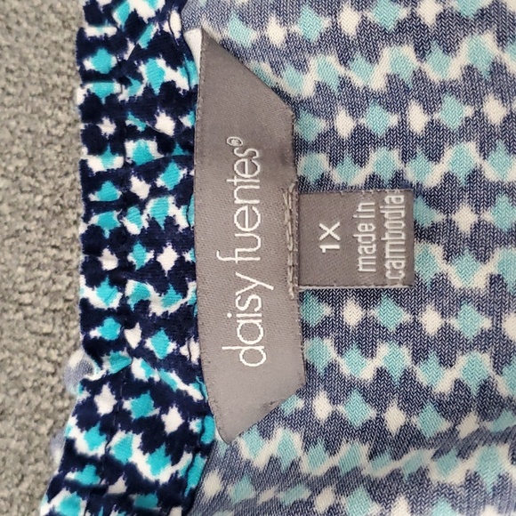 Daisy Fuentes Blue Floral Sleeveless Maxi Dress SIZE: 1X - Picture 11 of 11